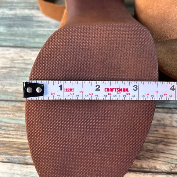 BioNatura Platform Slingback Sandals Size 9 Brown Suede Formal Chunky Block Heel - Picture 9 of 13